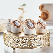 Bawei Avrupa Tarzı Kek Kek Standı Ekran Peynir Şeker Tart Porsiyon Tabağı Altın 25 cm