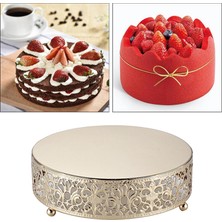 Bawei Avrupa Tarzı Kek Kek Standı Ekran Peynir Şeker Tart Porsiyon Tabağı Altın 25 cm