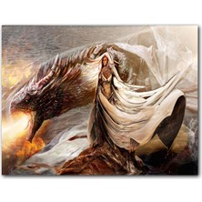 Cakatablo Daenerys Targaryen Dragon Game Of Thrones Çizgi Film Görseli