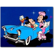 Cakatablo Mickey Mouse Minnie Mouse ve Donald Duck Otomobil