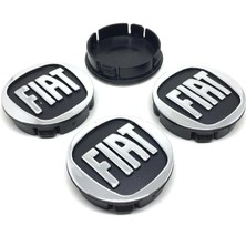 Gardenauto Fiat Kabartma Geçme Jant Göbeği Krom Siyah 4'lü 60MM/55MM