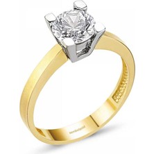 Sembol Gold Altın Tektaş Yüzük 14K Swarovski