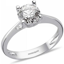 Sembol Gold Altın Tektaş Yüzük Özel Tasarım Swarovski