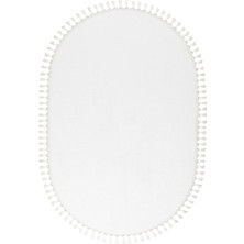 Valery Home Oval Comfort Puffy Ponpon Saçaklı Peluş Halı Beyaz