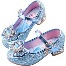 Douler Kızlar Yüksek Topuklu Aisha Prenses Ayakkabı Dondurulmuş Kristal Ayakkabı Sonbahar Çocuk Deri Ayakkabı Modeli Podyum Performans Ayakkabısı (Yurt Dışından)