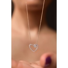 Papatya Silver 925 Ayar Gümüş Rose Kaplama Montür Kalbimin Incisi Kolye