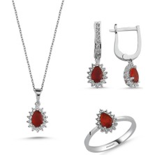 Sembol Gold Beyaz Altın Mini Set Damla 3lü Takım