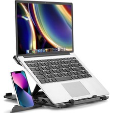 Miletus Laptop Standı Telefon Tutuculu Laptop Yükseltici Laptop Tutucu Notebook Standı Bilgisayar Yükseltici