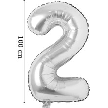 Folyo Balon 2 Rakamı Helyum Balon 100 cm