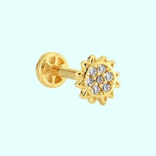 Sembol Gold Altın Güneş Tragus Piercing 14 Ayar