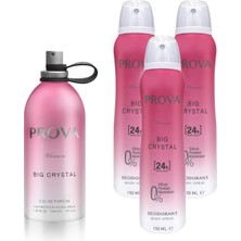 Prova Big Crystal Edp Kadın Parfüm 120 ml ve Deodorant 150 ml 3 Adet