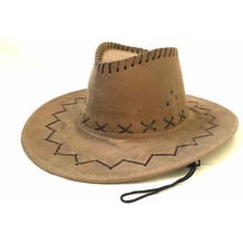 Salar Ticaret Süet Nubuk Kovboy Fötr Şapka Standart Beden
