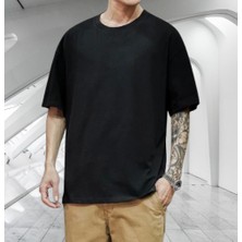 Amor Man Büyük Beden Yuvarlak Yaka %100 Pamuk Ultra Hafif Ter Tutmayan Oversize Erkek T-Shirt