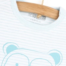 HelloBaby Çizgili Sevimli Hayvan Kısa Kol Body