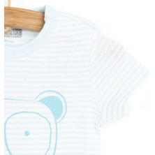 HelloBaby Çizgili Sevimli Hayvan Kısa Kol Body