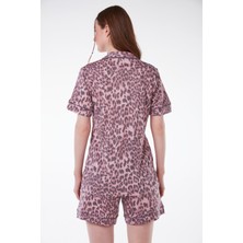 Lovela Loveella Bamboo Leopar Şort Pijama Takımı