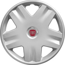 Whiteoto Fiat 14 Inç Jant Kapağı Amblemli Gri 4'lü Takım 140