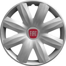 Whiteoto Fiat 13 Inç Jant Kapağı Amblemli Gri 4'lü Takım 115