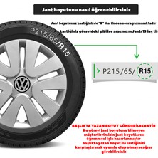 Whiteoto Volkswagen 13 Inç Jant Kapağı Amblemli Gri 4'lü Takım 104