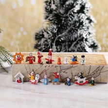 HaiTun Mini Ahşap Noel Süsler-Rustik Küçük Noel Ağacı Süsler (Yurt Dışından)