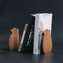 HaiTun Raflar Için Bookendends, Dekoratif Kitap Çocuklar Için Bitiş, Atlama Yapmayan Ahşap Ofis / Ev / Okul (Ceviz 1 Çift) | Bookendends (Yurt Dışından)