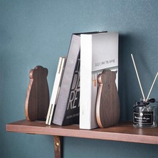 HaiTun Raflar Için Bookendends, Dekoratif Kitap Çocuklar Için Bitiş, Atlama Yapmayan Ahşap Ofis / Ev / Okul (Ceviz 1 Çift) | Bookendends (Yurt Dışından)