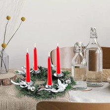 HaiTun (Gümüş) Noel Çelenk Mumluklar 12 Inç Noel Advent Takvim Advent Çelenk Yüzük Mum Stand (Yurt Dışından)