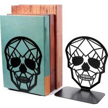 HaiTun 2 Paket Kafatası Tasarım Siyah Bookend, Raflar Için Kitap Sonu Kitaplar, Kitap Raf Tutucu Ev Ofis Dekoratif Masaüstü Organizatör | Bookends (Yurt Dışından)