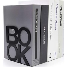 HaiTun 2 Adet Metal Bookends, Kitap Biter Mektup Desenli Kitap Raflar Ofis Dekoratif Için Biter, 2 Adet Siyah (Yurt Dışından)