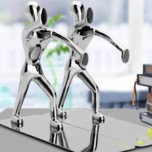 HaiTun Ağır Kung Fu Man Bookends Nonskid Humanoid Ev Ofis Kütüphanesi Için Bookendends Okul Dekoratif Bookends (Gümüş) | (Yurt Dışından)