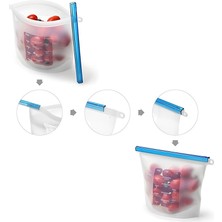 HaiTun 4 Adet Silikon Gıda Çantası Fda Kullanımlık Silikon Gıda Çantası Kilitli Çanta Sızmaz Dondurucu Korunma Çok Amaçlı | Saran Wrap plastik Poşetler (Yurt Dışından)