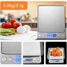 HaiTun Mutfak Kek Ölçeği ile Dijital Mavi LCD Un Ekmek Max 3 kg / 0.1g 2 Tepsi | Mutfak Terazi (Yurt Dışından)