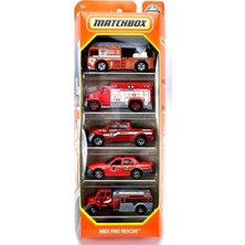 Hot Wheels Matchbox Beşli Araba Seti Mbx Fıre Rescue HCJ04