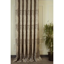 Massarelli Fon Perde Damask Desen Açık Kahve 1-3 Sık Pile 60x260