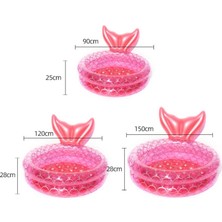 ZHKJ Shop 120cm Şişme Denizkızı Şişme Havuz - Pembe (Yurt Dışından)