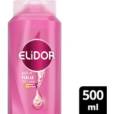 Elidor Superblend 2'si 1 Arada Şampuan ve Saç Bakım Kremi Güçlü ve Parlak E Vitamini Makademya Yağı Kolajen 500 ml