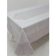 Finezza Roma Lüx Jakar  Kumaş Mor Masa Örtüsü  Dikdörtgen 160x320 cm - 1106