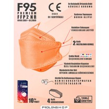 Akeso  Ffp2 Premium Kore Tipi Ce-Iso Sertifikalı Tek Paketli Maske 10 Adet Turuncu