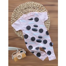 Murat Baby Neşeli Bebeklerimiz Baskılı Kısa Kollu Tulum Pembe