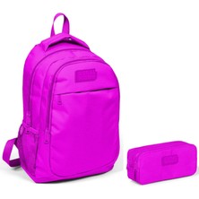 Coral High Koyu Pembe Kız Çocuk Ilkokul Çantası ve Kalemlik Seti