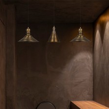 Bamyum Üçlü Rennes Eskitme Rengi Metal Sarkıt Avize  Lamba Rustik Vintage Iç Mekan Ofis Cafe