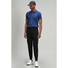 Lufian Laon Spor Polo Yaka Erkek Tişört Siyah