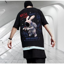 Amor Man Nasa Astranot Sirt Baskili %100 Pamuk Özel Tasarim Oversize Erkek T-Shirt