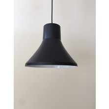 Riolight  Retro Siyah Içi Beyaz Metal Sarkıt Avize