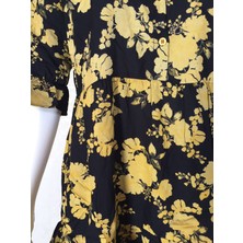 DaisyModa Gömlek Yaka Çiçekli Elbise