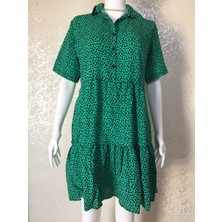 DaisyModa Gömlek Yaka Çiçekli Elbise