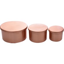 Nusnus Bakır Parafinli Mumluk 3'lü Rose Gold