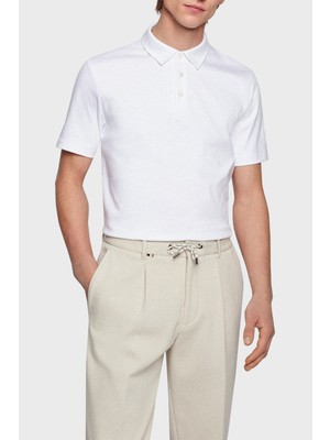 Boss Organik Pamuklu Slim Fit Düğmeli Polo T Shirt Erkek Polo 50471335 100