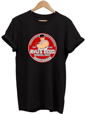 Remonz Street Fighter Ryu Baskılı %100 Pamuk Oversize T-Shirt Büyük Beden Tişört