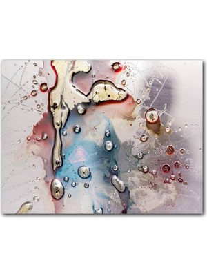 Cakatablo Parlak Zeminde Civalı Mürekkep Lekesi Desen